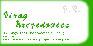 virag maczedovics business card